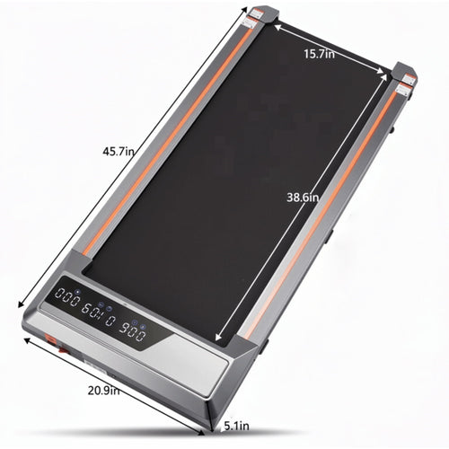 Naipo Treadmill Walking Pad 2.5HP with Large LCD Display Portable Wheels and Max Capacity 265lb for Home Use